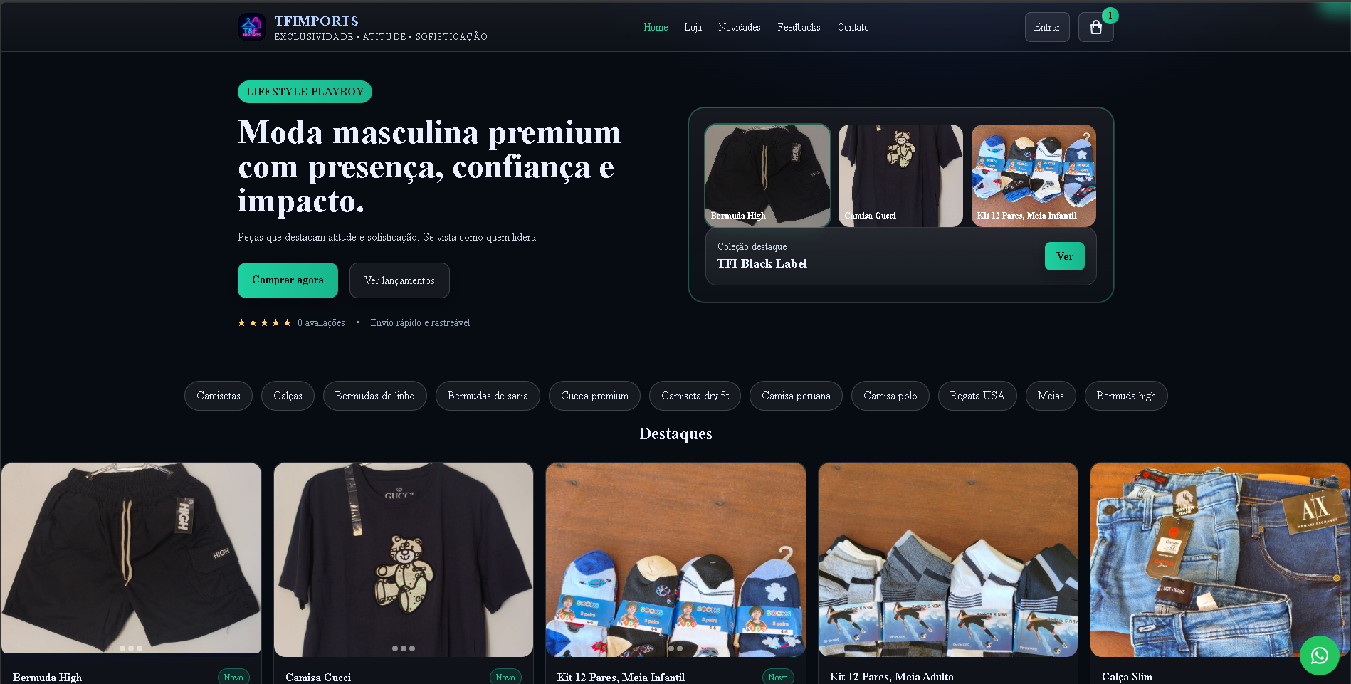 TFIMPORTS - E-commerce Premium de Moda Masculina
